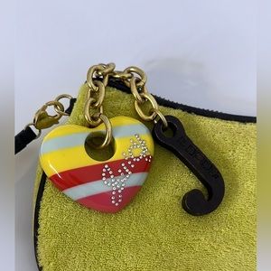Vintage Juicy Couture wristlet w/large Juicy Charms Authentic & rare 💗💛❤️
